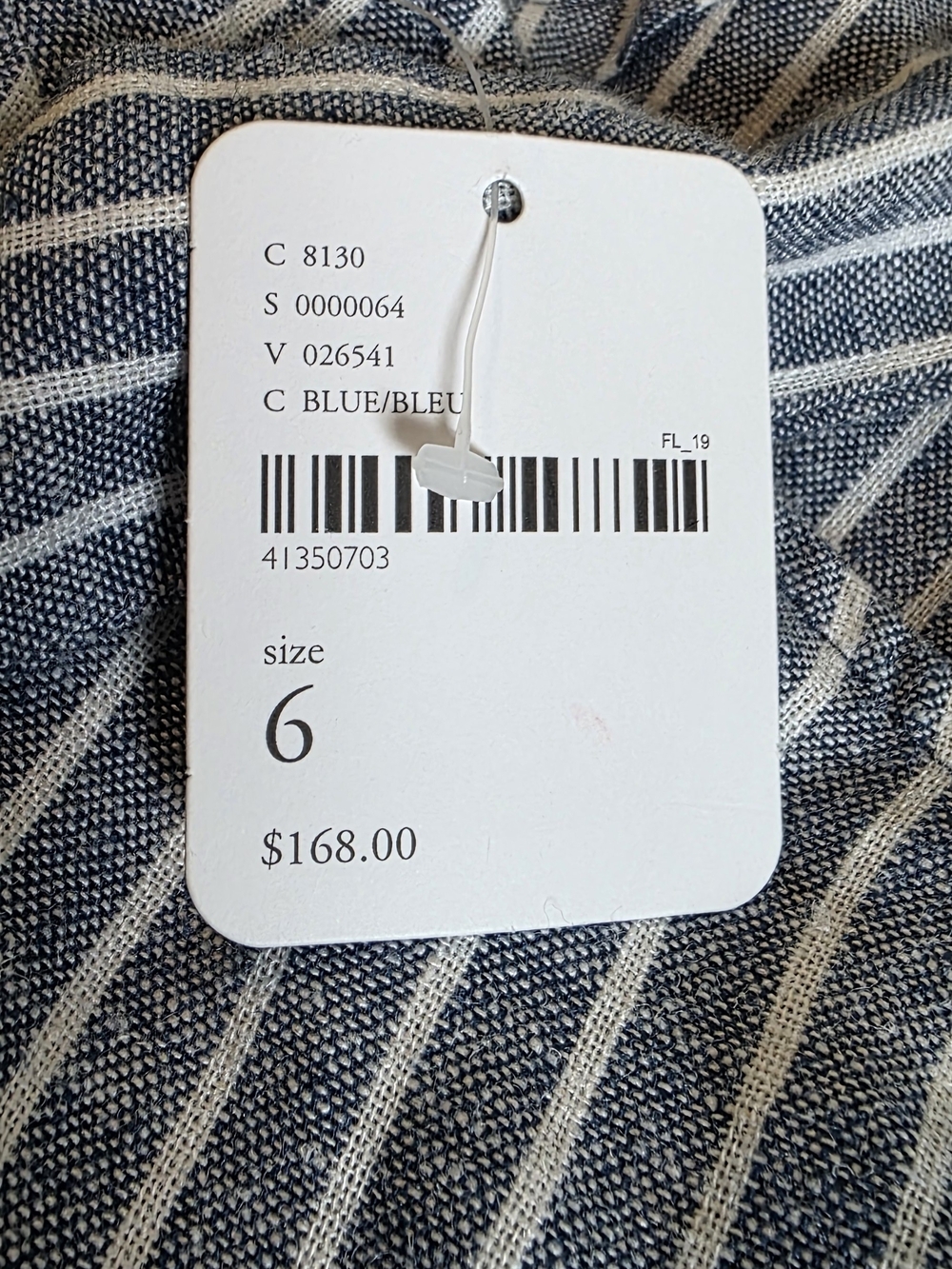 Free People blue and white striped halter dress features an asymmetrical wrap - Picture 3 of 4